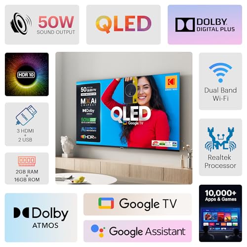 Kodak 126 cm (50 inches) Matrix Series UHD 4K QLED Google TV 50ST5015 - Image 4
