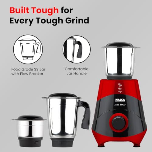 INALSA Mixer Grinder|500W Powerful Motor|High