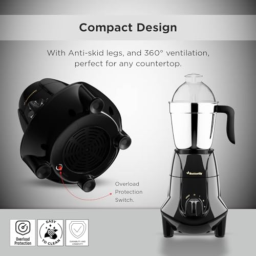 Butterfly Jet Elite Plus Mixer Grinder, 750W, 5 Jars, Grey - Image 7