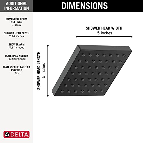 Delta RP101846BL Modern showerhead, Matte Black - Image 3