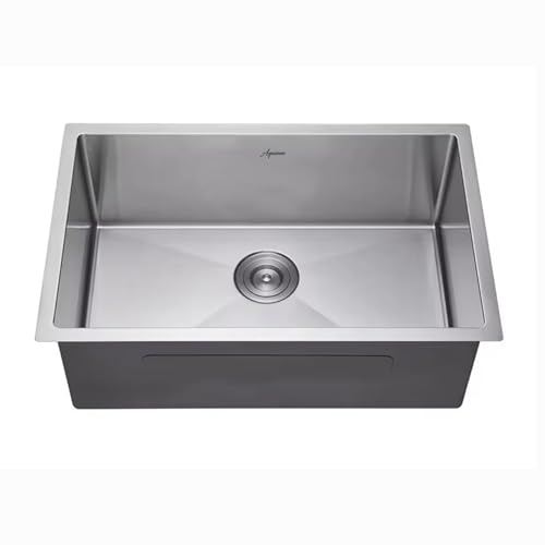 Aquieen Single Bowl Granite, Quartz Kitchen Sink (28.5 x 19 x 8, Black)