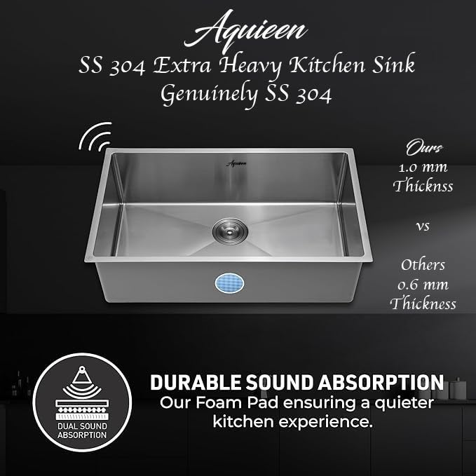 Aquieen Single Bowl Granite, Quartz