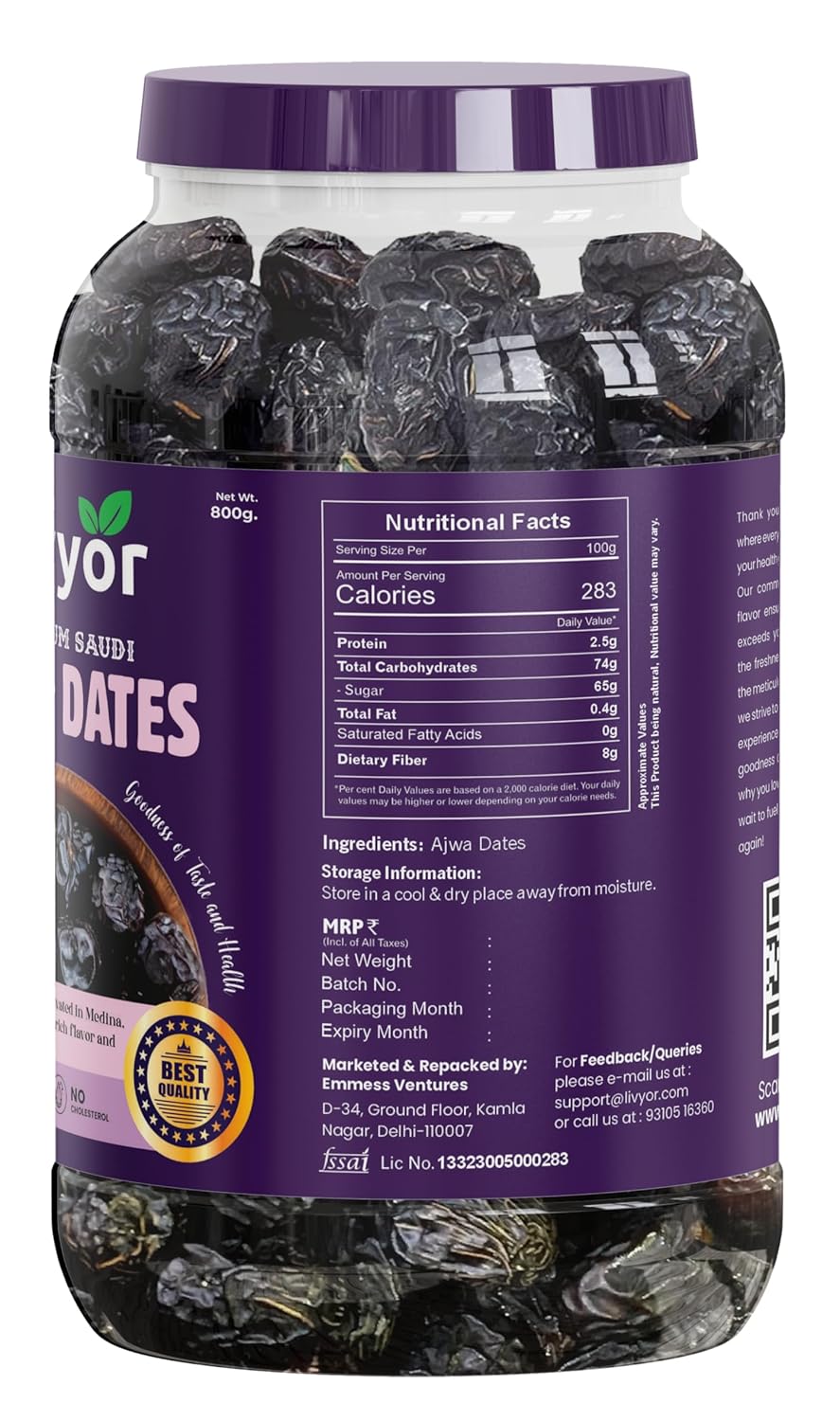 Livyor Premium Saudi Ajwa Dates
