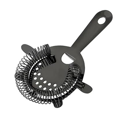 Dynore Stainless Steel Black Cocktail Strainer for Bartending/Bar Strainer