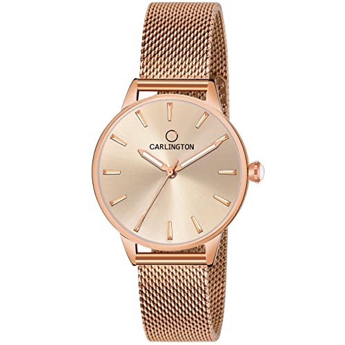 Carlington Analog Watches for Women with mesh Strap - CT 2007