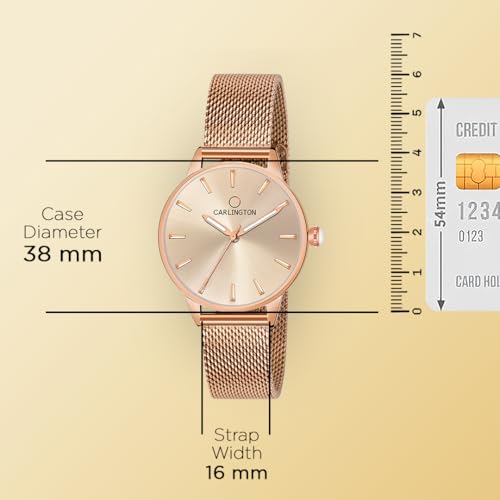 Carlington Analog Watches for Women with mesh Strap - CT 2007 - Image 5