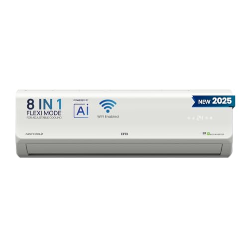 IFB Model Silver Plus Smart Series 2 Ton 3 Star In-built Wifi Split AC with HD Compressor, AI, Dual Gold Fin & 8-in-1 Flexi Mode - White (CI223SL32SGN1, Copper Condenser)
