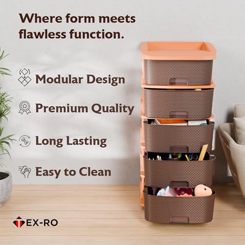 TEX-RO Plastic Modular Drawer Organizer