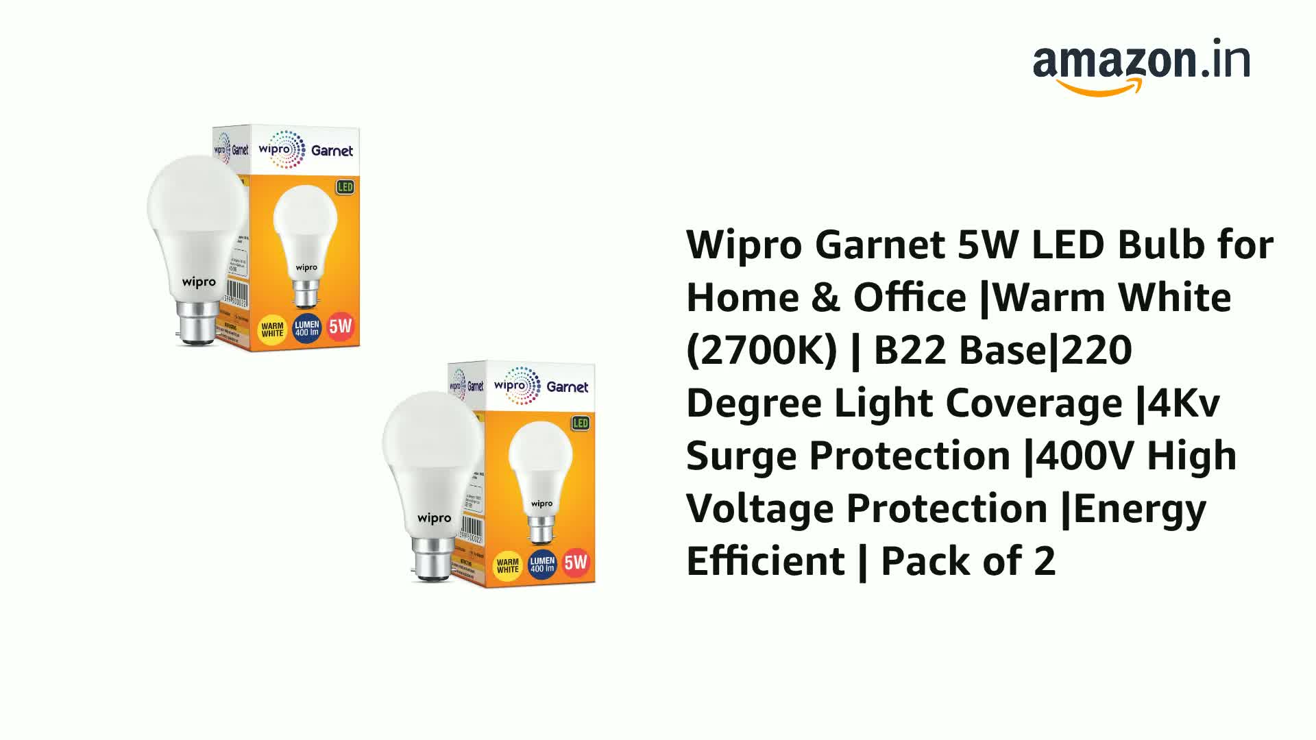 wipro Garnet 5W LED Bulb