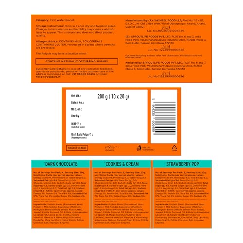 Yogabar 10g Protein Wafer Bars