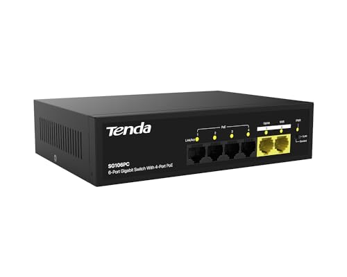 Tenda SG106PC 6-Port Gigabit Lite PoE Switch with 4-Port PoE (Black) - Image 3