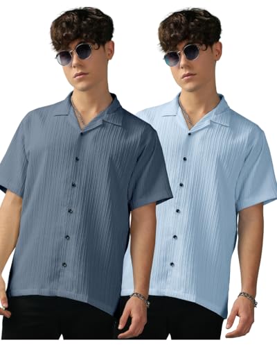 Men's Striped Half Sleeve Polycotton