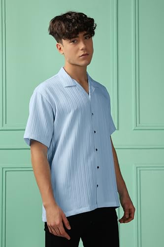 Men's Striped Half Sleeve Polycotton