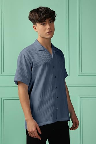 Men's Striped Half Sleeve Polycotton