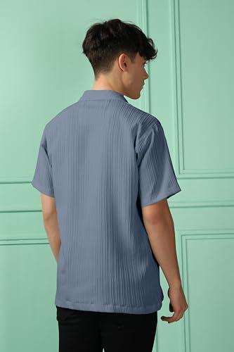 Men's Striped Half Sleeve Polycotton