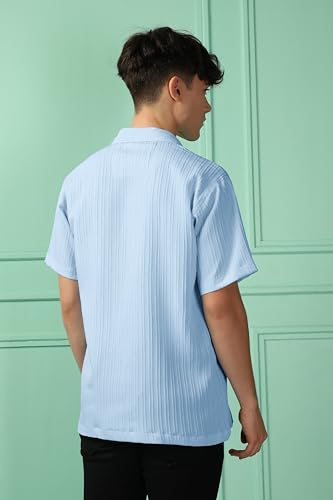Men's Striped Half Sleeve Polycotton
