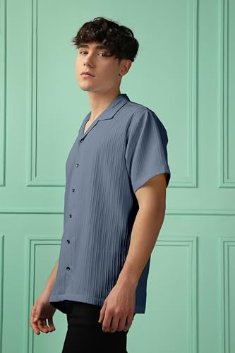 Men's Striped Half Sleeve Polycotton