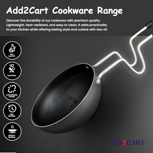 Add2Cart Pre-Seasoned Tadka Pan, Compatible