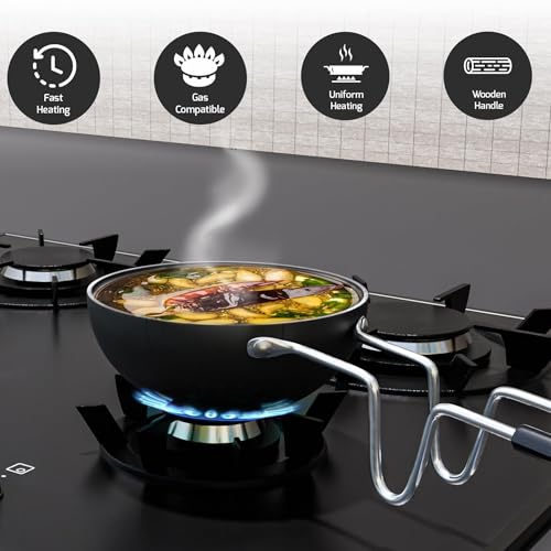 Add2Cart Pre-Seasoned Tadka Pan, Compatible