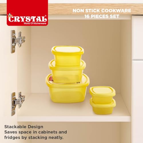 Crystal Non Stick Set 16 Pc Set Non-Stick Coated Cookware Set - Image 6