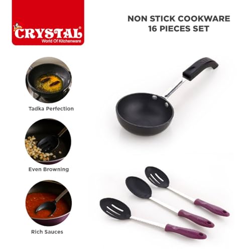 Crystal Non Stick Set 16 Pc Set Non-Stick Coated Cookware Set - Image 7