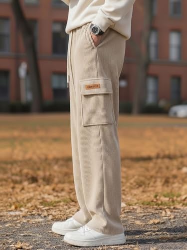SMOWKLY Men's Corduroy Pants