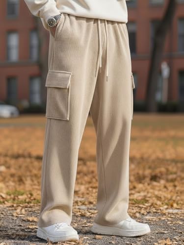 SMOWKLY Men's Corduroy Pants