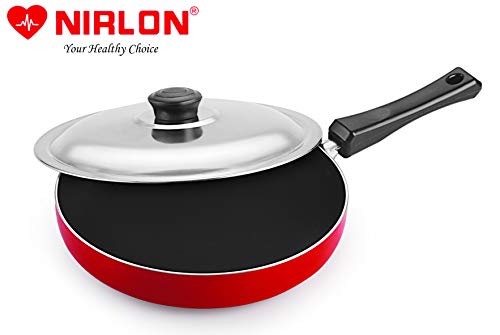 Nirlon Nonstick Aluminium Frying Pan (26CM) with Steel Lid, 2.25 Litre - Image 3