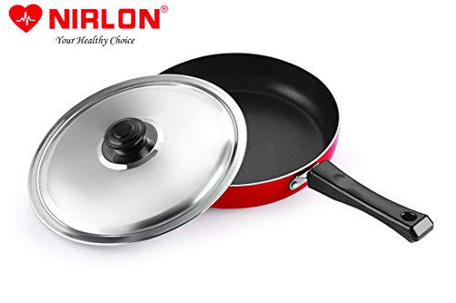 Nirlon Nonstick Aluminium Frying Pan (26CM) with Steel Lid, 2.25 Litre - Image 4