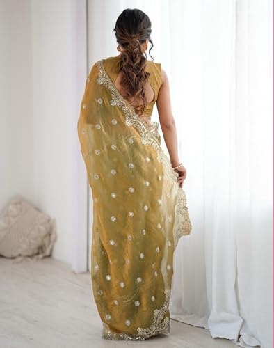 Satrani Women's Shimmer Chiffon Dual
