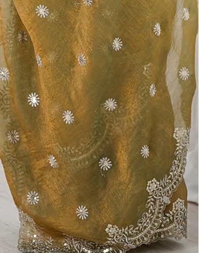 Satrani Women's Shimmer Chiffon Dual