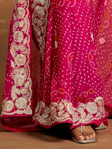 Satrani Women'S Georgette Embroidery Bandhani
