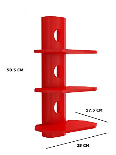 Home Sparkle Sh708 Wall Shelf (Lacquer Finish, Red) - Image 2