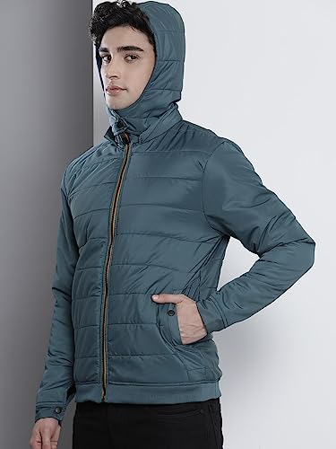 The Indian Garage Co Men Slim Fit Solid Puffer Jackets - Image 3
