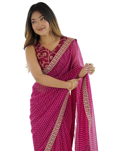 SIRIL Women's Bandhani Printed Embroidery