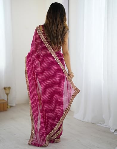 SIRIL Women's Bandhani Printed Embroidery