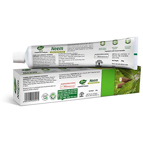 Dabur Herb'l Neem - Germ Protection Oral Care Toothpaste - 200 g - Image 7