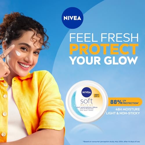NIVEA Soft Daily UV Light Moisturising Cream with SPF-15, 100ml - Image 3