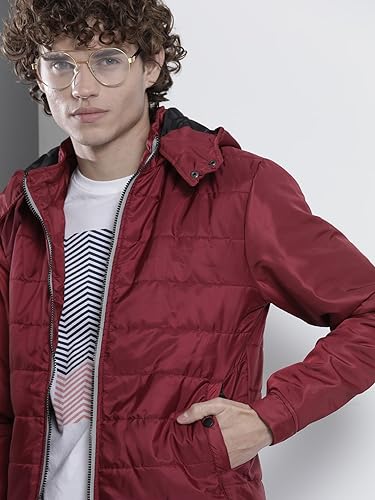 The Indian Garage Co Men Slim Fit Solid Puffer Jackets - Image 2
