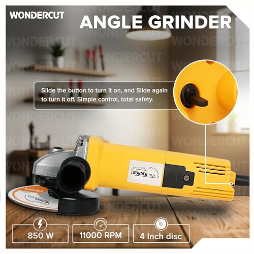 WONDERCUT Angle Grinder WC-AG-801-Y, 850W