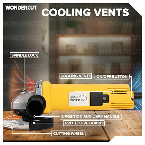 WONDERCUT Angle Grinder WC-AG-801-Y, 850W