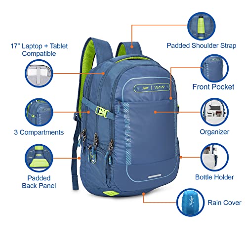 Skybags Network Nxt (E) 4 Compartment Laptop Backpack Blue,32 L - Image 6