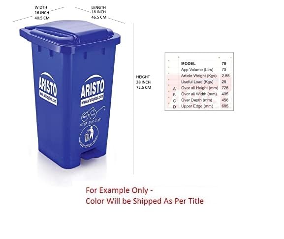 Aristo Plastic Pedal Garbage Waste Dustbin 70 LTR RED & RED - Image 2