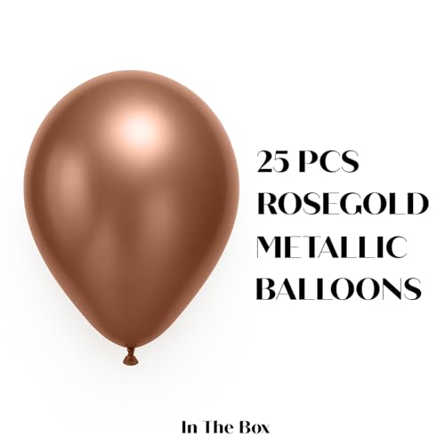 Just Party Metallic Balloons - Pack of 25 (Rosegold) - Image 2
