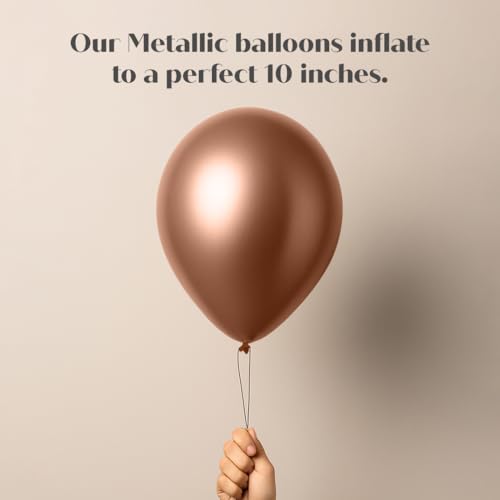 Just Party Metallic Balloons - Pack of 25 (Rosegold) - Image 3