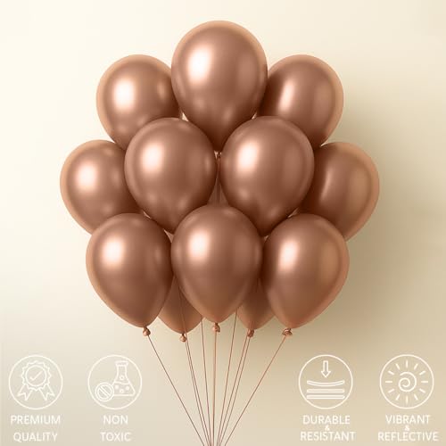 Just Party Metallic Balloons - Pack of 25 (Rosegold) - Image 4