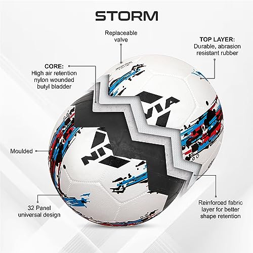 Nivia Storm Football - Size 5 (White), Rubber - Image 4