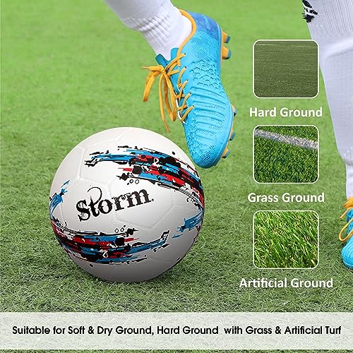 Nivia Storm Football - Size 5 (White), Rubber - Image 5