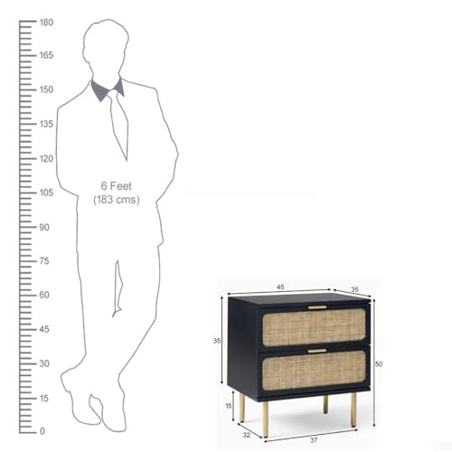 The Attic Lisbon Bedside|Black Matt Finish - Image 3