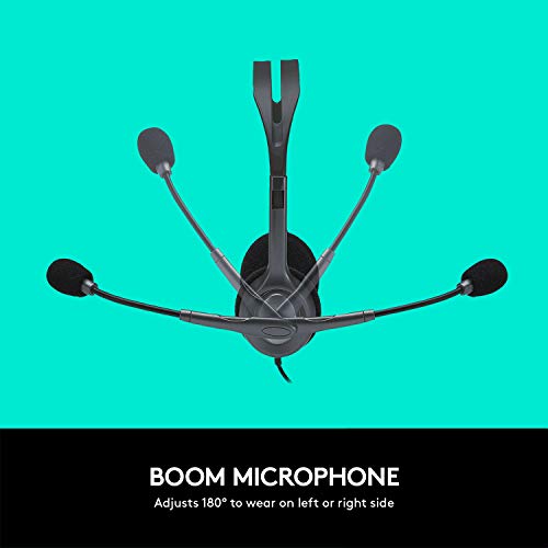 Logitech H111 Wired On Ear Headphones With Mic Black - Image 6
